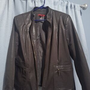 Elegant Black Textured Bomber Jacket